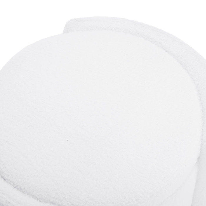 Cozy Boucle Storage Ottoman, Stylish Comfort With Hidden Storage