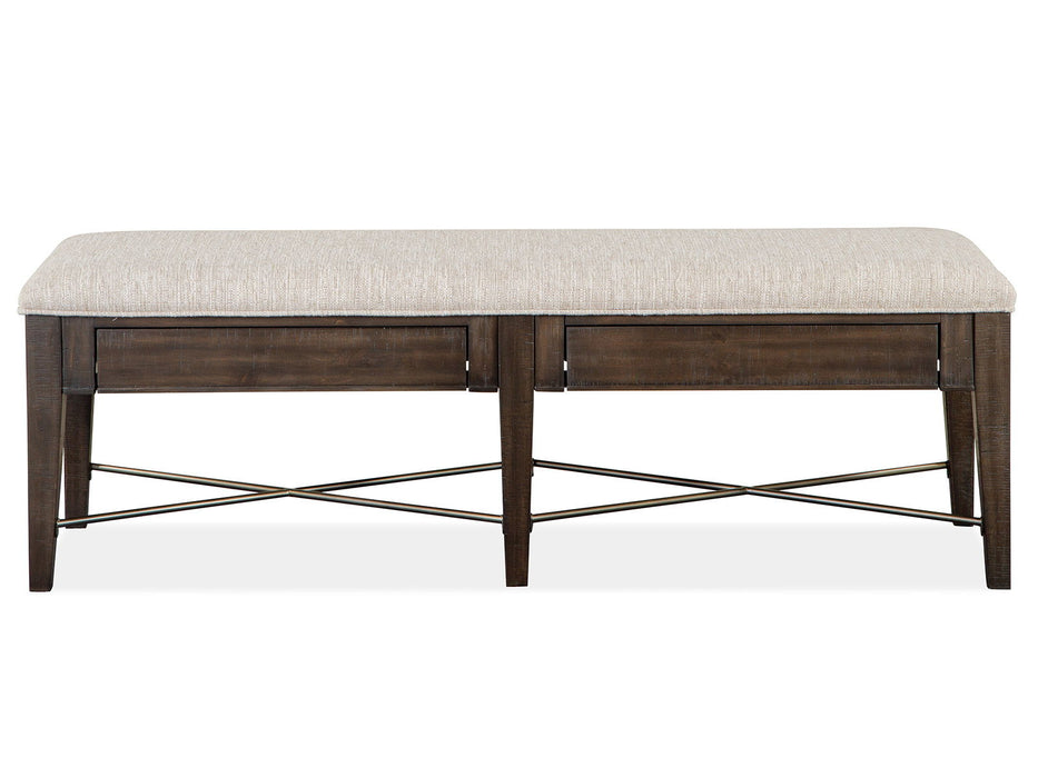 Westley Falls - Bench With Upholstered Seat - Graphite