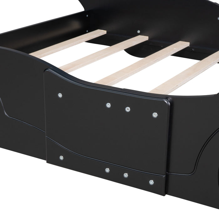 Race Car Shaped Platform Bed & Wheels