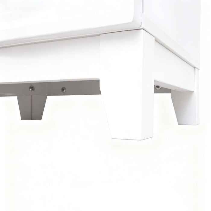 Wall Unit Entertainment Center With Glass Doors For TVs Up To 75" With Drawers For Living Room - White