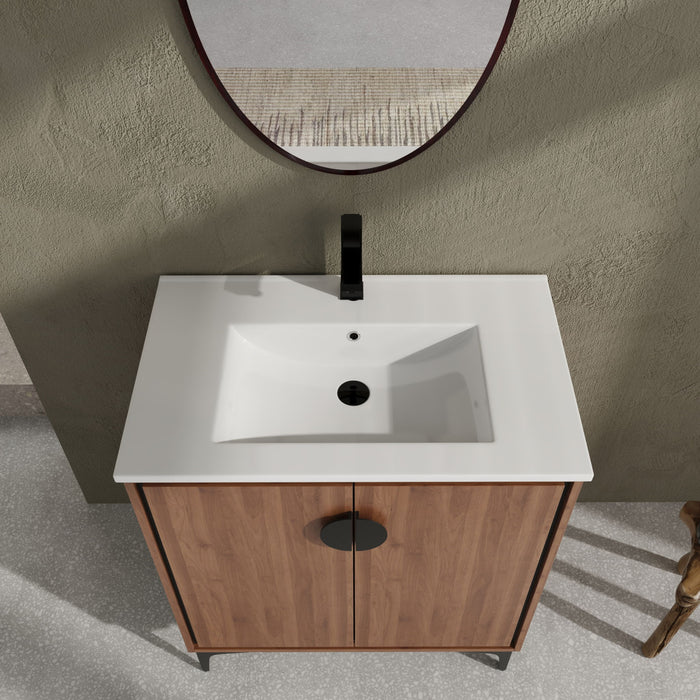 Modern Bathroom Vanity With Top Sink, Engineered Wood Storage Cabinet