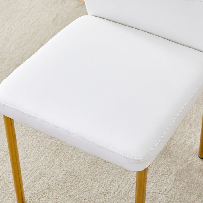 Luxury Simple Chair With Metal Gold Leg