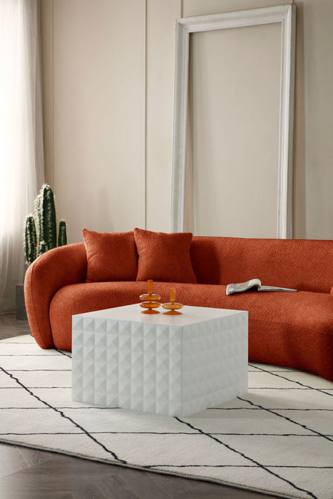 5 - Seater Boucle Sofa Modern Sectional Half Moon Leisure Couch Curved Sofa Teddy Fleece Orange