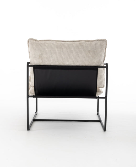 Upholstered Hanging Armchair With Arm Pocket Metal Frame (Set of 2), Crushed Foam Cushions And Skin-Friendly Braid For Living Room And Bedroom