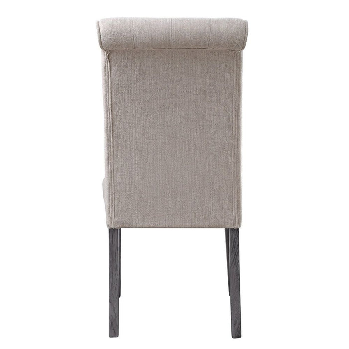 Yabeina - Side Chair Set of 2) - Beige Linen & Gray