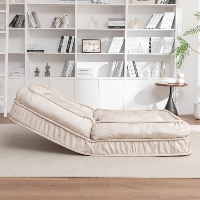 Upholstered Human Dog Bed And Pets, Bean Bag Floor Sofa With Massage Pillow, 5 Adjustable Positions & 2 Soft Pillows