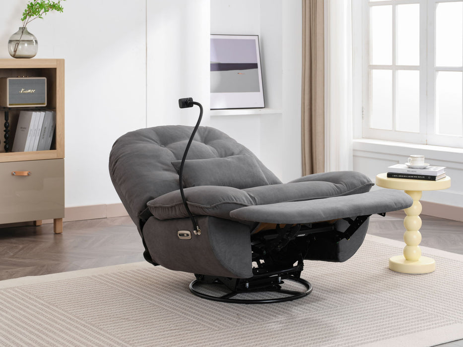 Power Recliner Swivel Glider USB Charger With Bluetooth Music Player, Sleep, Working, Game And Leisure