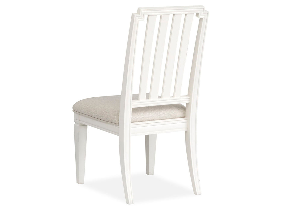 Willowbrook - Upholstered Side Chair With Wood Slat Back (Set of 2) - Egg Shell White