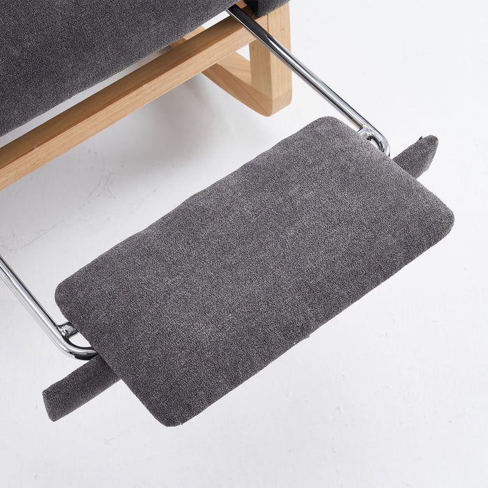 Accent Rocking Chair With Footrest, High Back