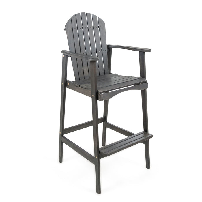 Outdoor Acacia Wood Adirondack Barstools (Set of 2)