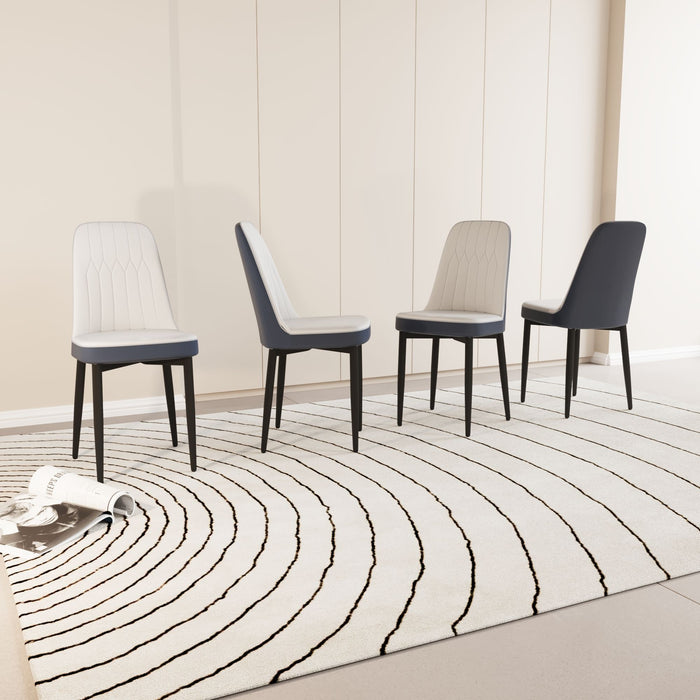 Modern Dining Chair With Cushions And Metal Legs