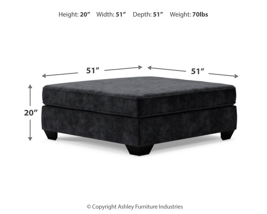 Lavernett - Oversized Accent Ottoman - Charcoal