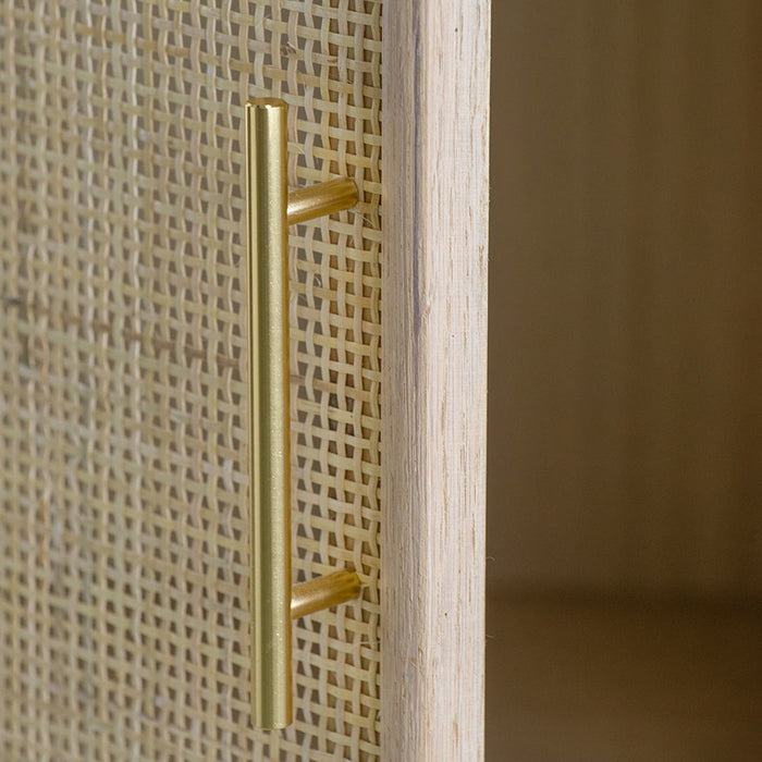 Wooden Accent TV Cabinet With 3 Doors - Brown