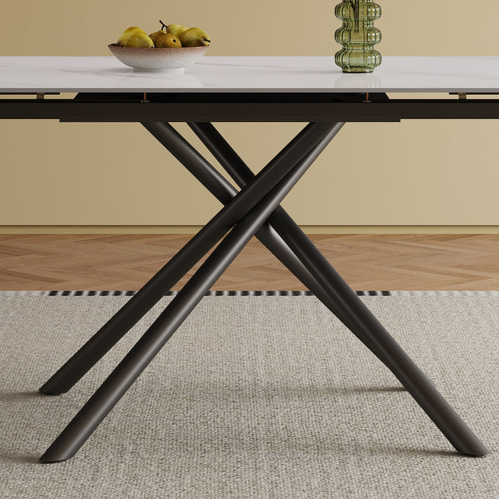 Modern Retractable Sintered Stone Dining Table