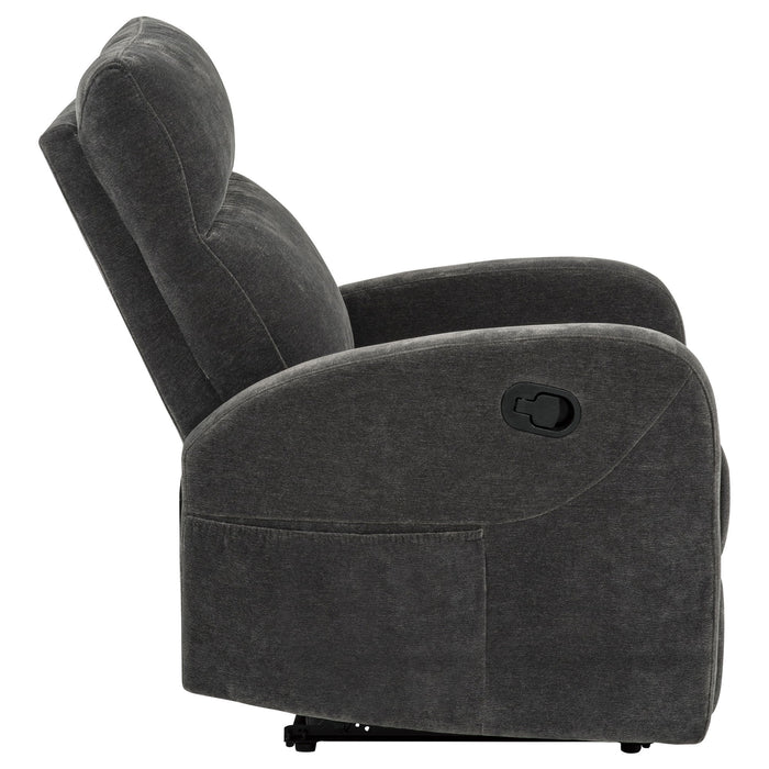 Hamilton Chenille Manual Recliner Charcoal Grey