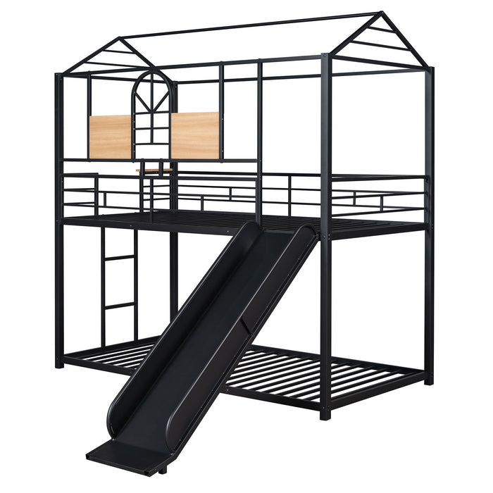 Metal Bunk Bed, Metal Housebed With Slide