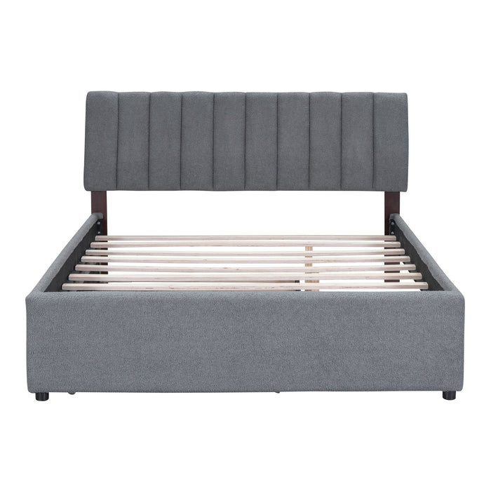 Upholstered Platform Bed With Trundle