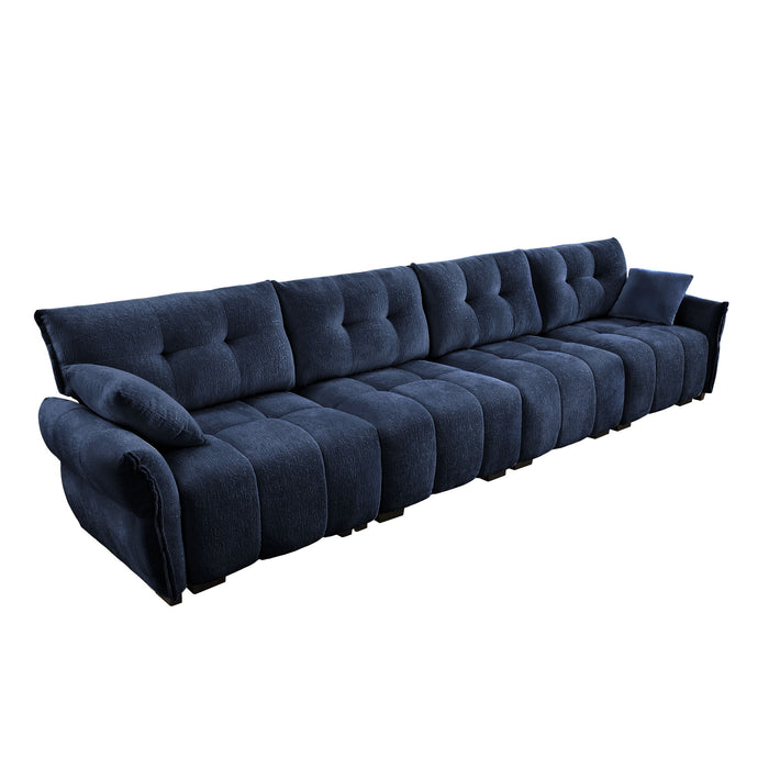 Modern Sofa & Pillows, Textured Cover, High Rebound Cushions