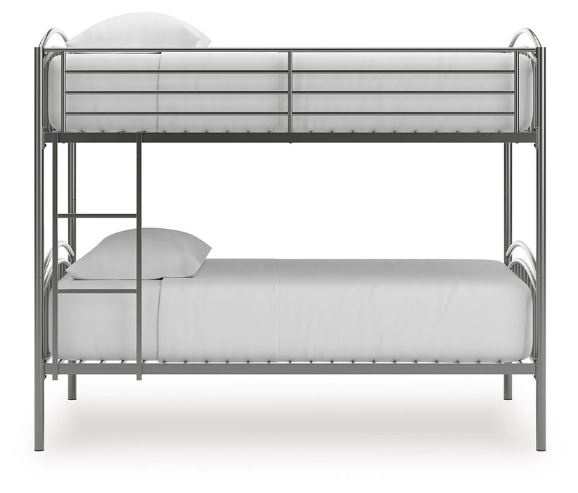 Lanceburg - Twin/Twin Bunk Bed With Ladder - Gray