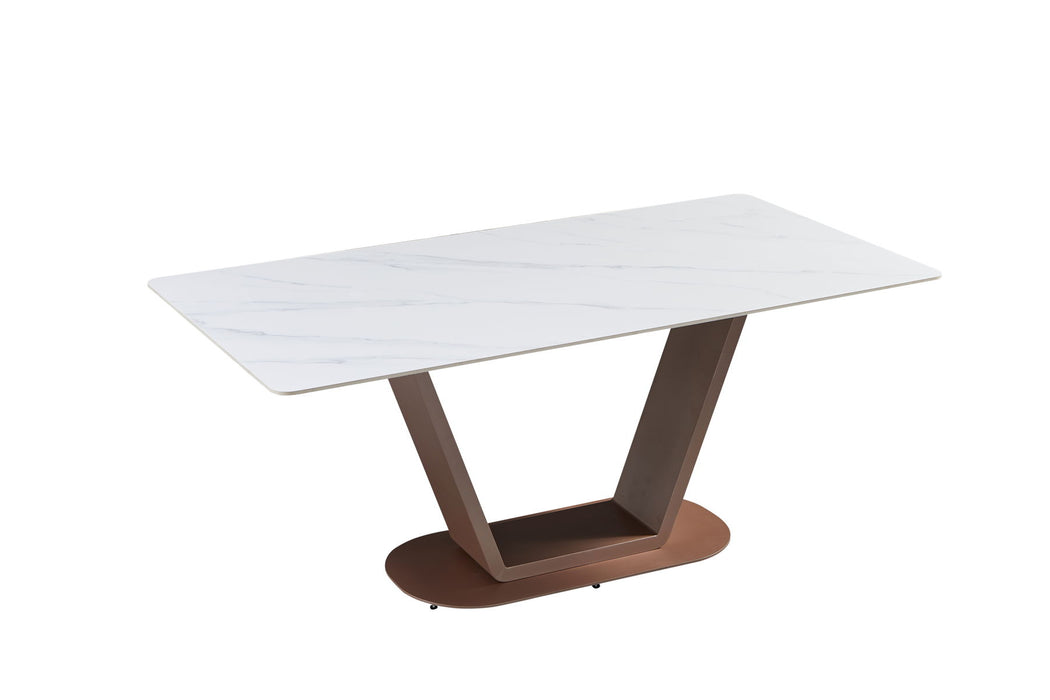Pandora Carbon Steel And Red Copper Dining Table With Rock Plate - Heavy Duty (Excluding Chairs)