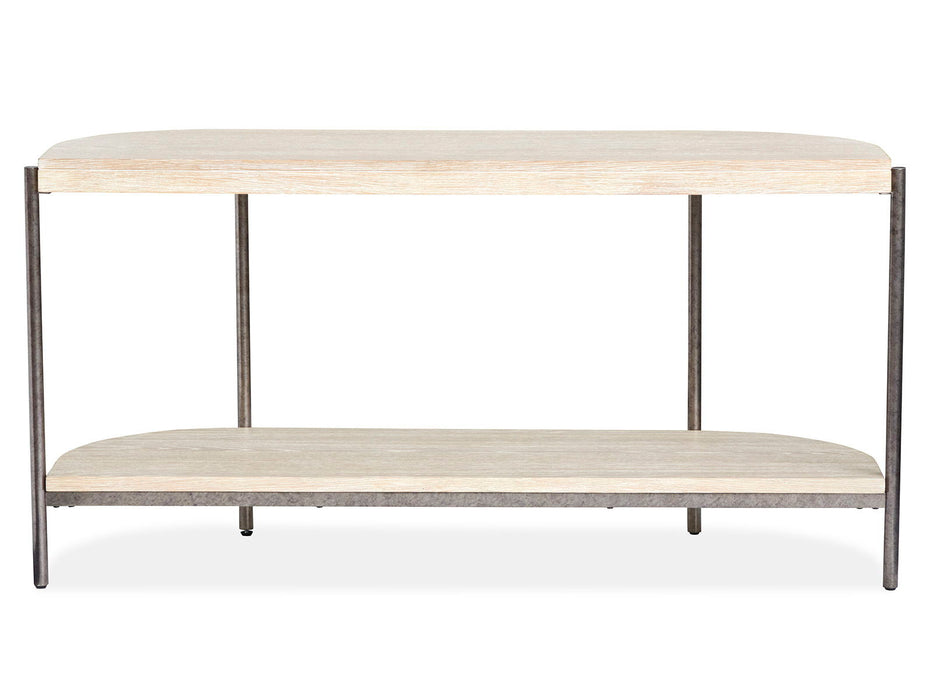 Jennings - Demilune Sofa Table - Edgecomb Gray And Weathered Antique Nickel