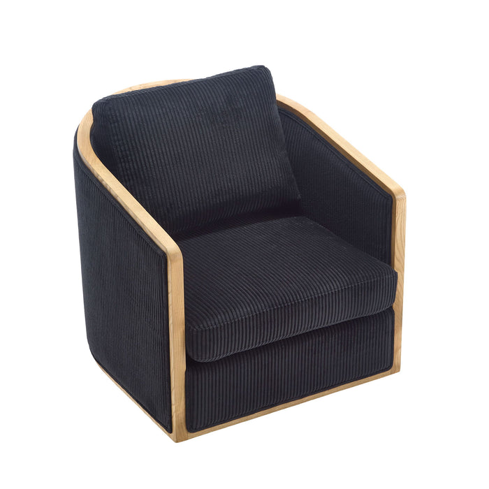 Corduroy Barrel Chair, 360 Degree Swivel
