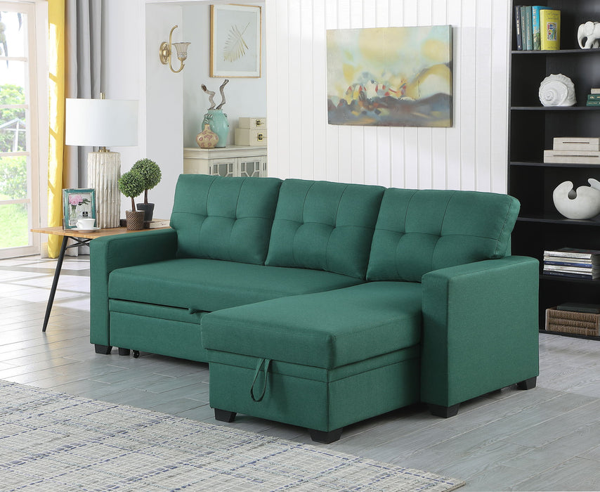 Upholstered Pull Out Sectional Sofa With Chaise