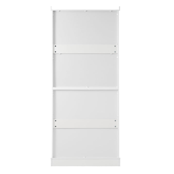 Freestanding Tall Bathroom Cabinet With Adjustable Shelves, Drawers, Soft Close Glass Doors