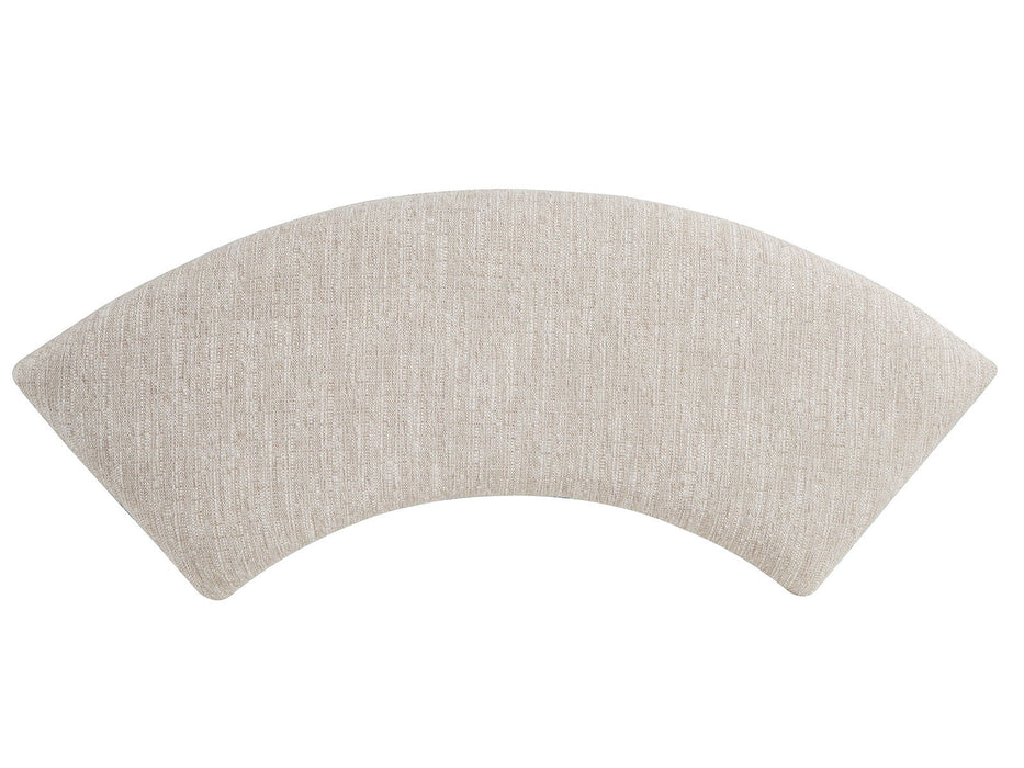Paxton Place - Curved Bench With Upholstered Seat - Dovetail Gray