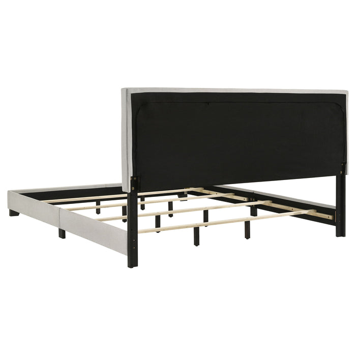 Dorian Fabric Upholstered Eastern King Panel Bed Cream
