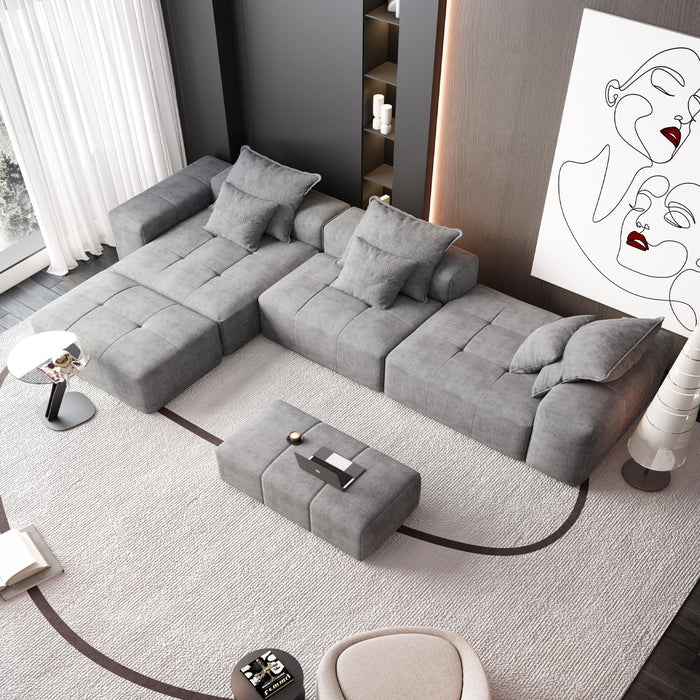 Modern Oversized Diy Combination Modular Sectional Sofa With Pillows
