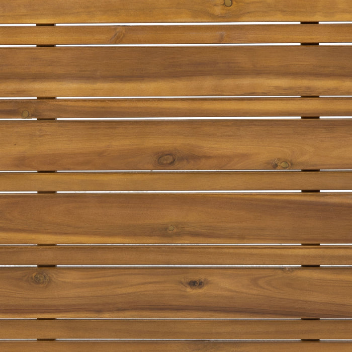 Outdoor 4 Seater Acacia Wood Chat Set With Wicker Accents And Cushions - Teak / Mixed Brown / Beige