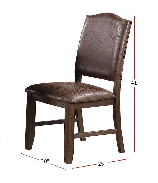 Dining Room Furniture Rustic Espresso Table Width Storage Base Side Chairs 7 Pieces Dining Set Rustic Espresso Wooden Faux Leather Upholstered Seats Chair