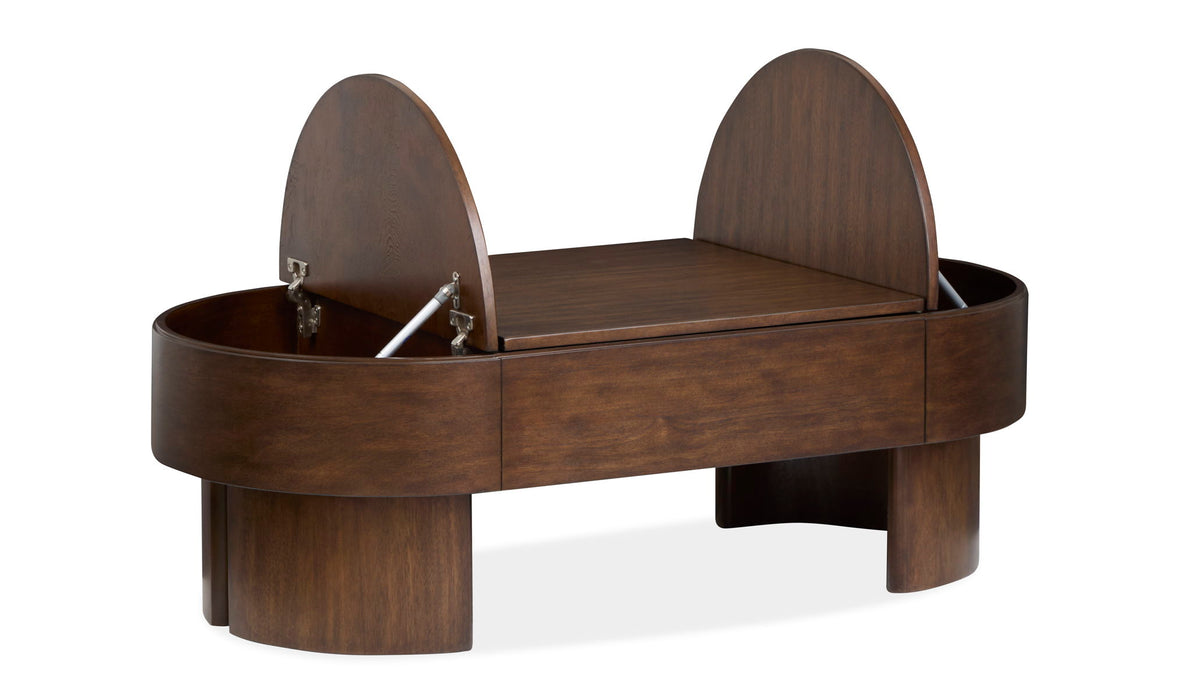 Holloway - Oval Lift Top Cocktail Table - Toasted Almond