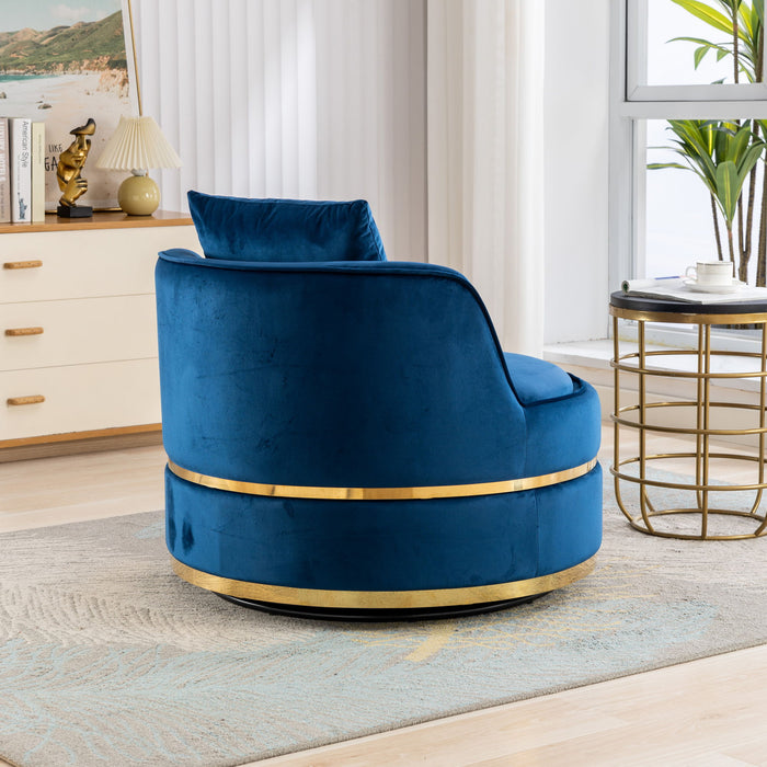 360 Degree Swivel Over Sized Upholstered Barrel Chair