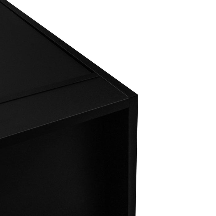 Kitchen Pantry Storage Cabinet, Modern Buffet Cabinet With Kitchen Cart, Tall Kitchen Hutch Cabinet With Microwave Stand, Food Pantry Cabinet With 3 Rattan Doors And Adjustable Shelves - Black