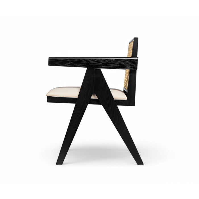 Chandigarh Farmhouse Style Cane Upholstered Dining Chairs (Set of 2)