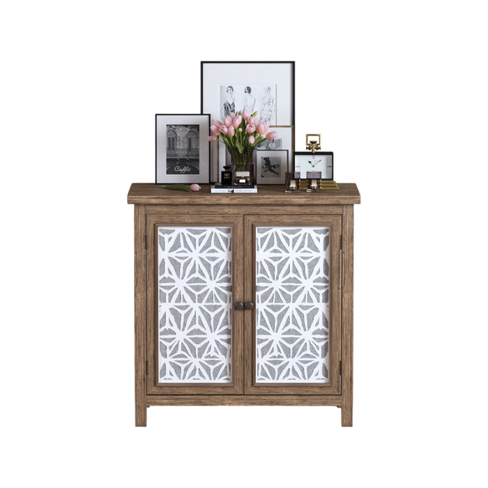 Storage Cabinet, Organizer - Brown Antique White