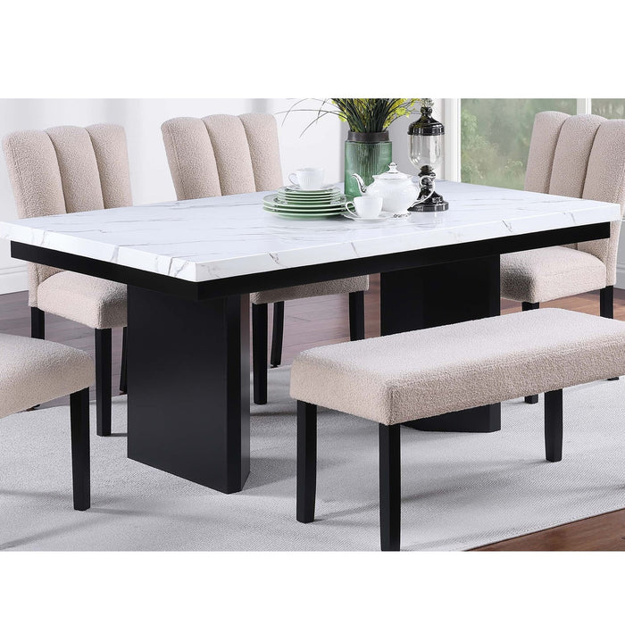 Dining Bench Upholstered - Black / Black / Neutral / Neutral