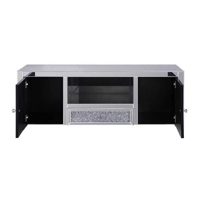 Noralie - TV Stand - Mirrored & Faux Diamonds