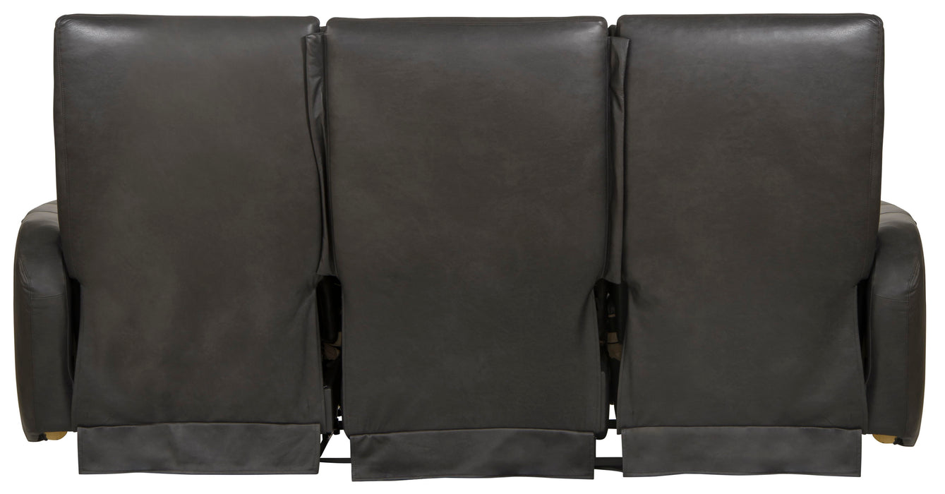 Bosa - Leather Power Reclining Sofa - Charcoal