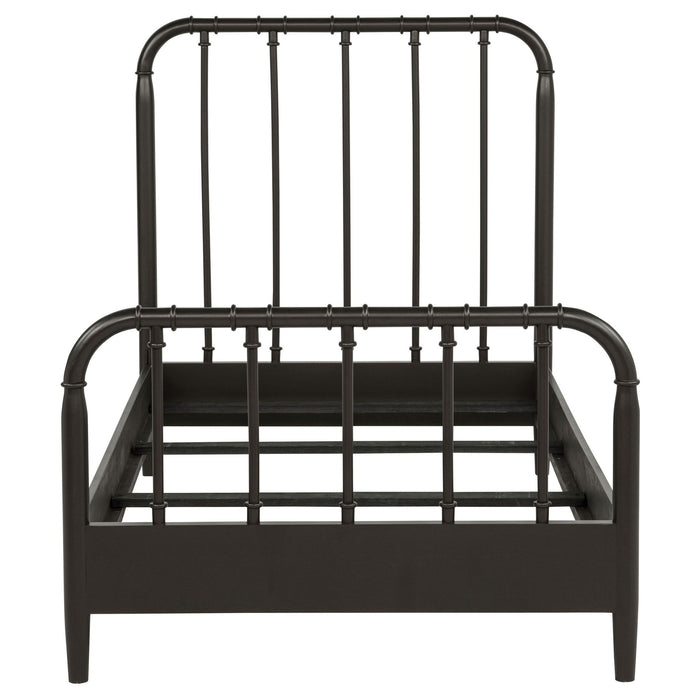 Rocco All Wood Water Pipe Open Frame Twin Bed Dark Bronze