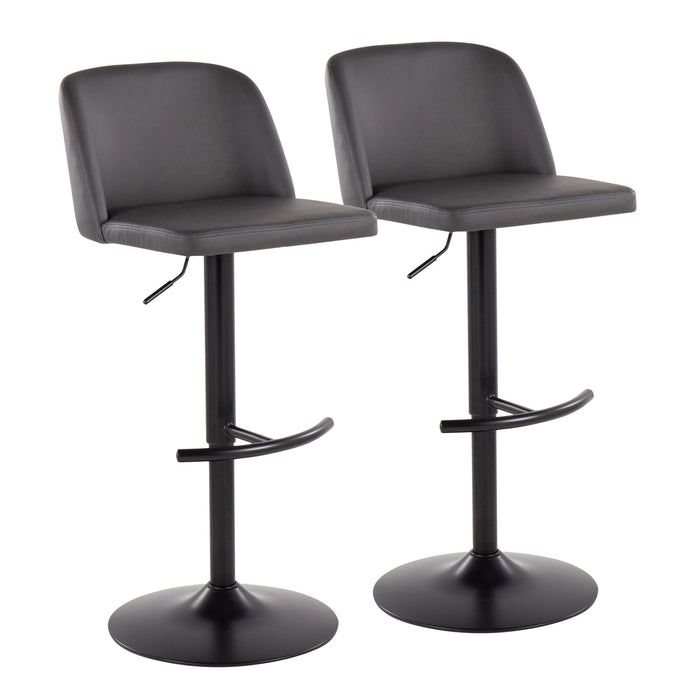 Toriano - Contemporary Adjustable Bar Stool With Rounded T Footrest (Set of 2)