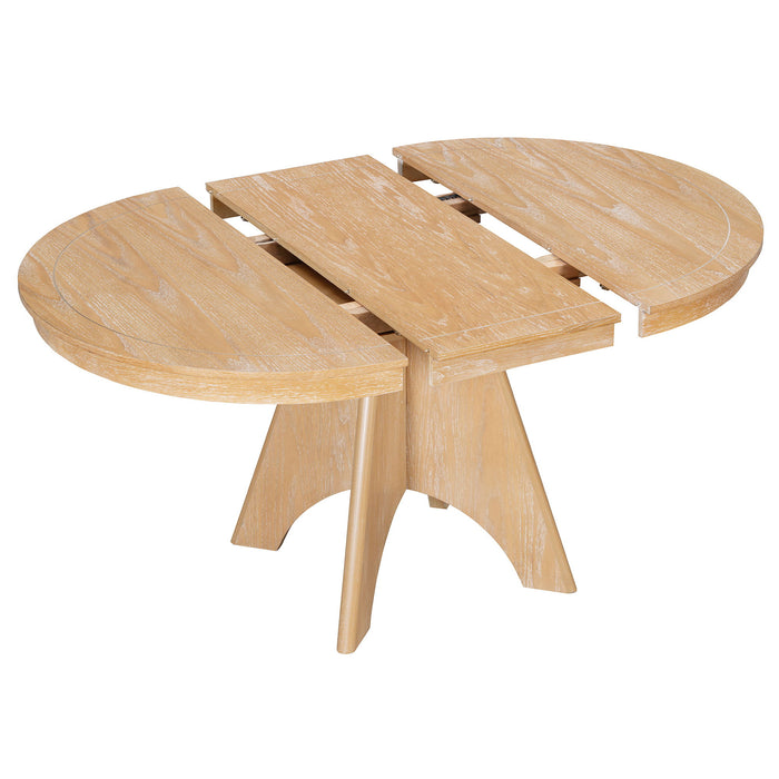 Extendable Dining Table With Sturdy Crossed Legs