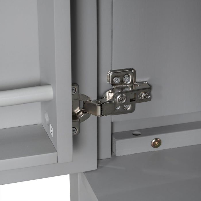 Bathroom Vanity With Ceramic Sink, Soft Close Doors, Flip Drawer, Double Layer Door Shelves