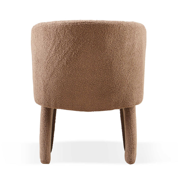 Modern Accent Chair Brown Single Sofa Chair, Upholstered Side Chair Teddy Comfy Chair For Dining Room / Bedroom / Living Room / Reception