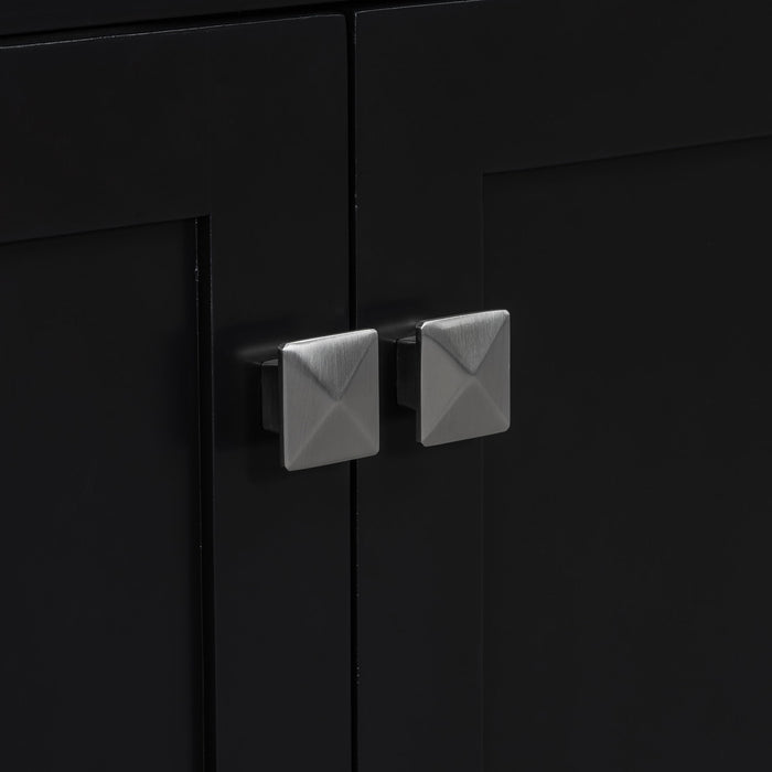 Bathroom Vanity With Ceramic Sink, Modern Single Bathroom Cabinet With 2 Doors And A Shelf, Soft Close Doors