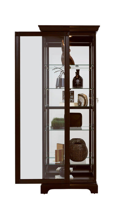 PFC Curios - Locking Slide Door 5 Shelf Curio Cabinet - Deep Cherry Brown