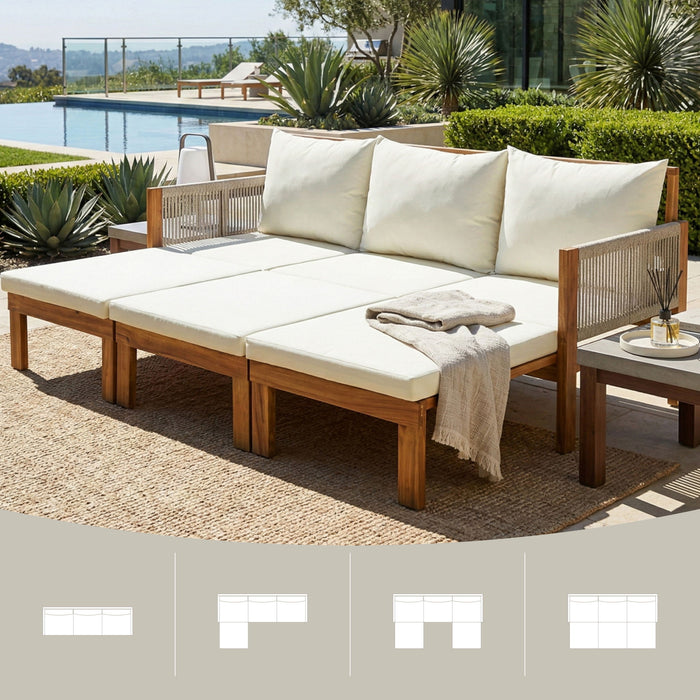 Outdoor 3 Seat Patio Sunbed