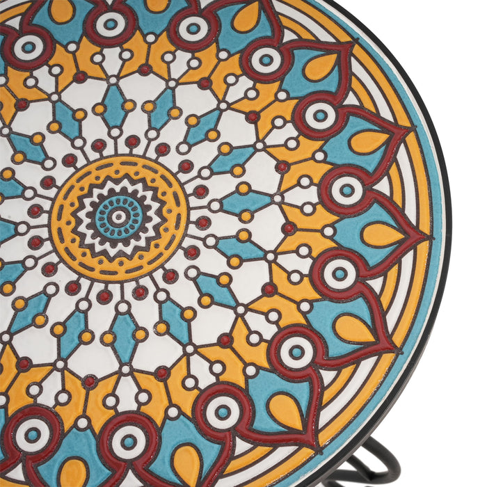 Colorful Outdoor Side Table With Ceramic Tile Top